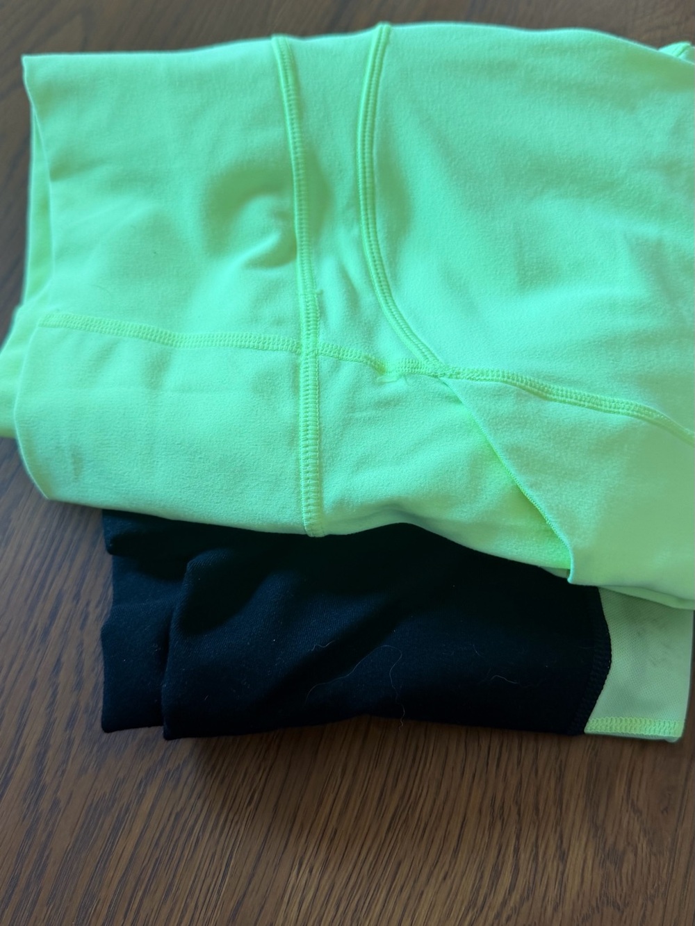 2 pairs of Fabletics (Neon Yellow & Black / Neon Green) High-Waist Leggings